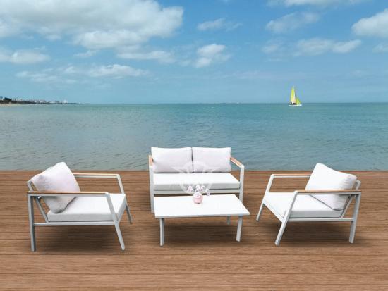 Garden Furniture Aluminum Frame Sofa Set With Cushions