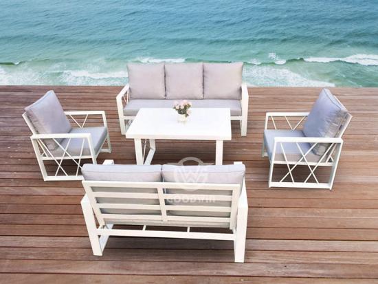 Comfortable Outdoor Living Aluminum Frame Sofa Set