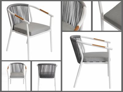 4-seat Weatherproof Aluminum Frame Square Dining Table Set