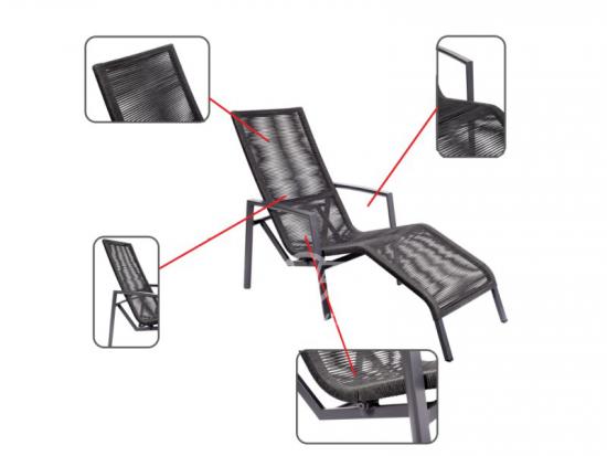 Aluminum Frame Hand Woven Rope Lounger