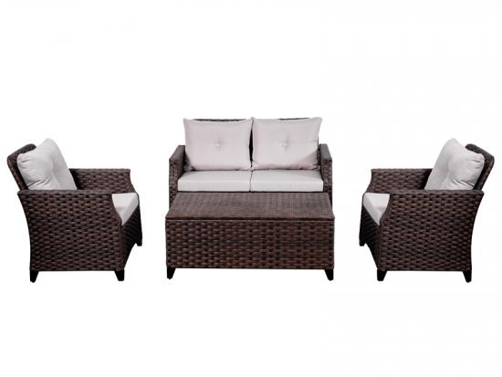 Hand Woven Synthetic Rattan Sofa Set For Outdoor