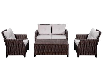 Hand Woven Synthetic Rattan Sofa Set For Outdoor