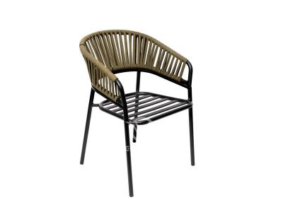 Aluminum Frame Hand Woven Rope Dining Chair