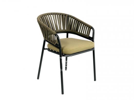 Weather-resistant Rope Armrest Dining Chair