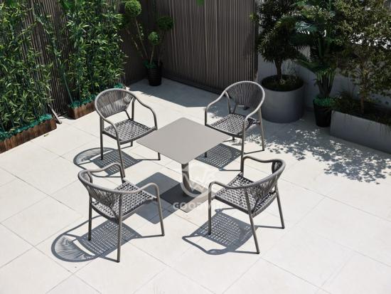 Outdoor Restaurant Dining Chair And Square Table Set