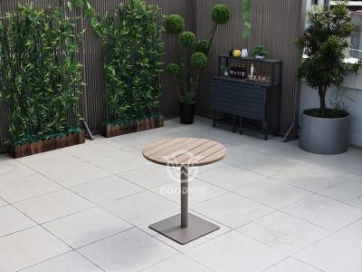 Outdoor Furniture Plastic Wood Top Round Dining Table Set