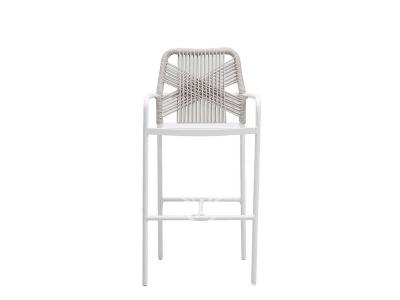 Stack-Able Design Aluminum Frame Woven Rope Bar Stool For Bistro