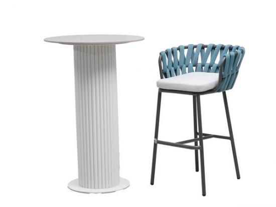 Outdoor Weave Rope Bar Stool Set