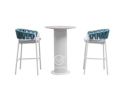High Quality Aluminum Frame Rope Bar Stool Set